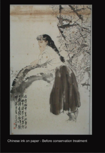Chinese ink on paper - Before conservation